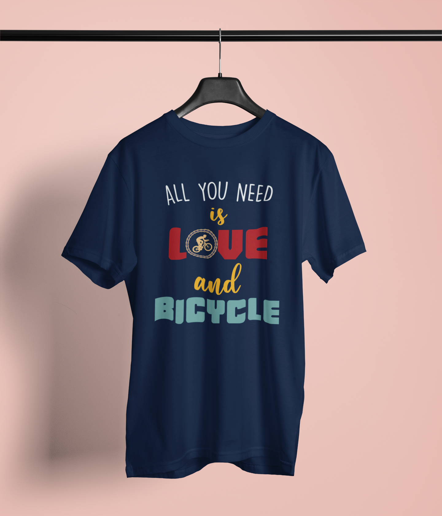 Love and Bicycle Unisex Round Neck T-Shirt