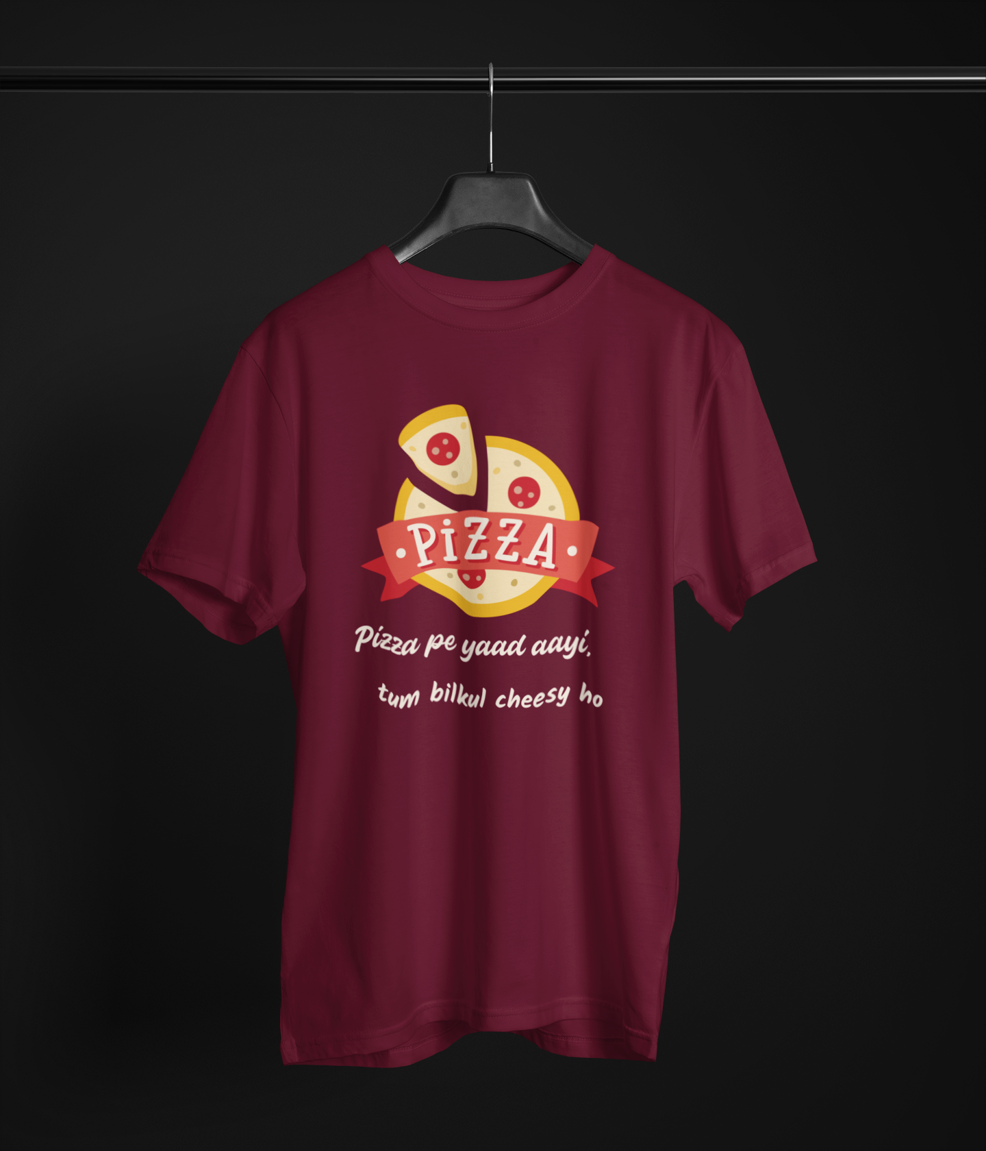 Unisex Round Neck pizza T-Shirt: