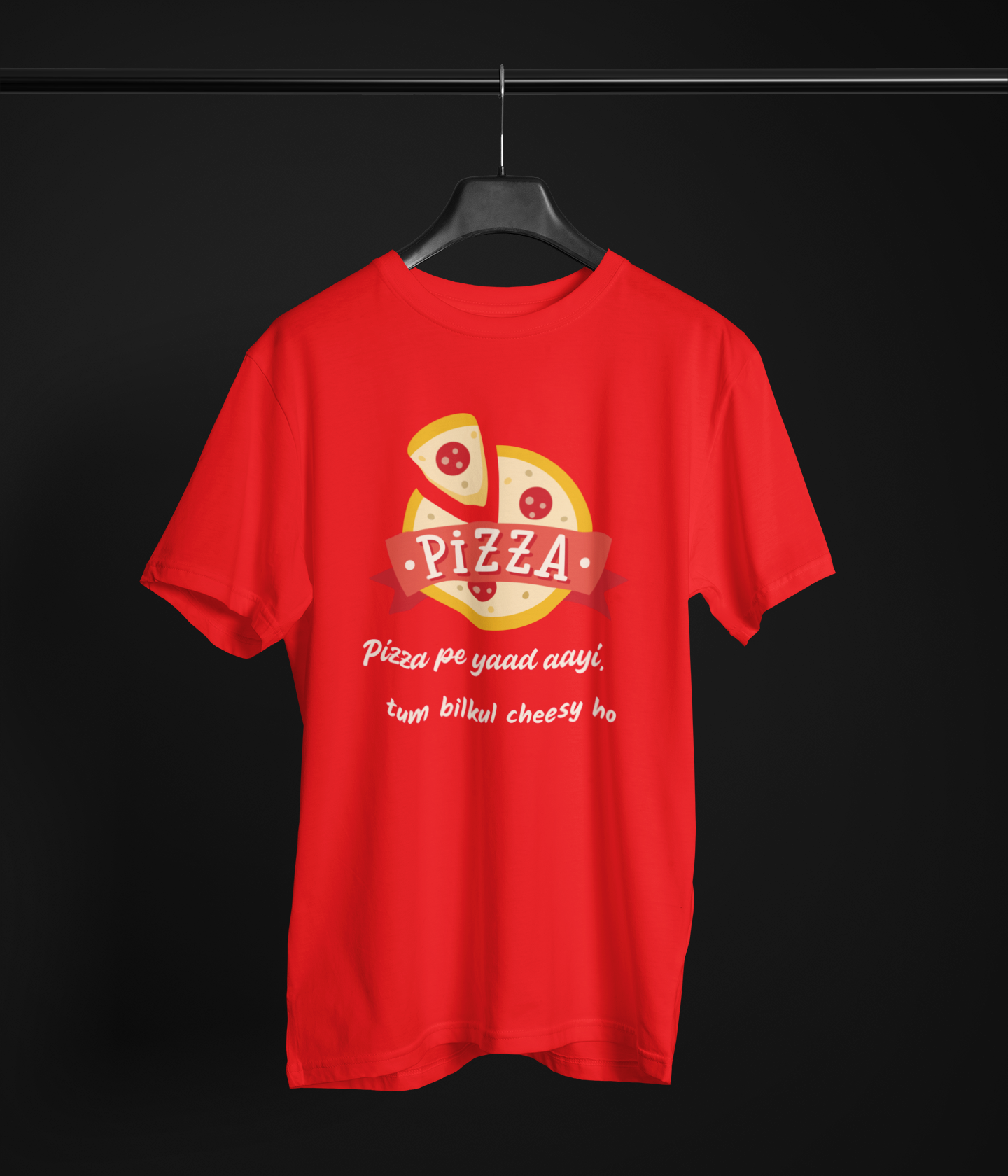 Unisex Round Neck pizza T-Shirt: