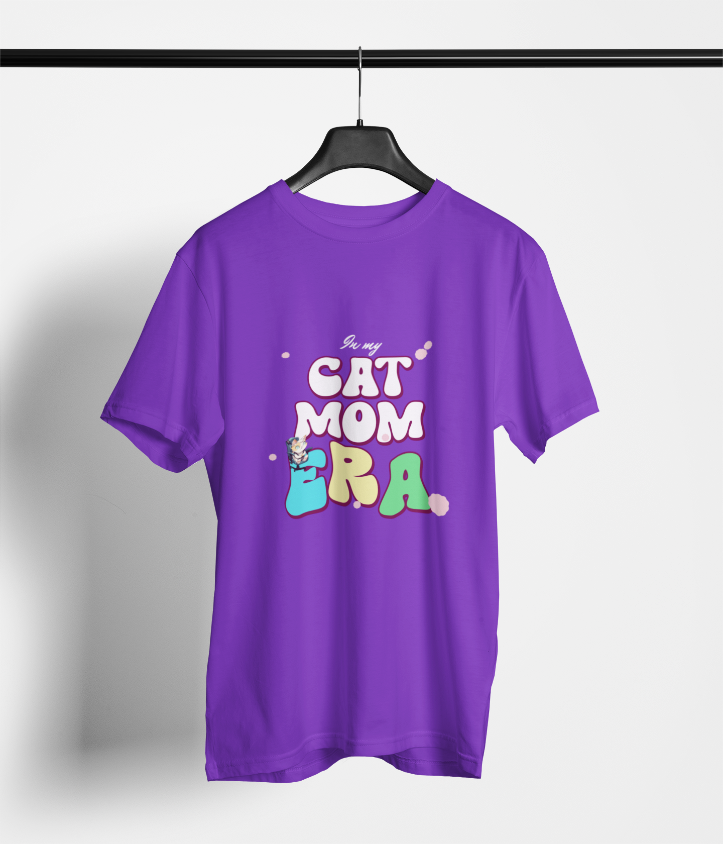 Cat Mom Era Kitty Love Round Neck