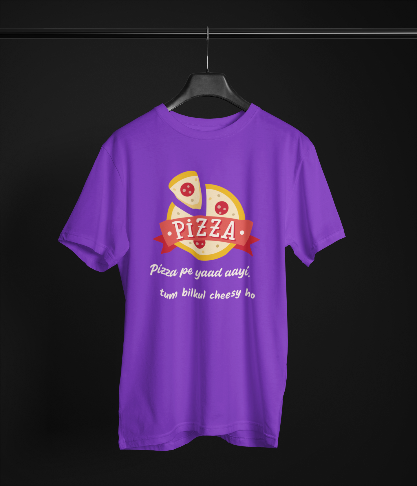 Unisex Round Neck pizza T-Shirt: