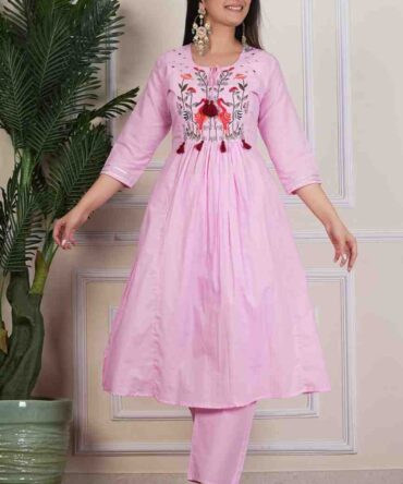 pink kurta pant set for women